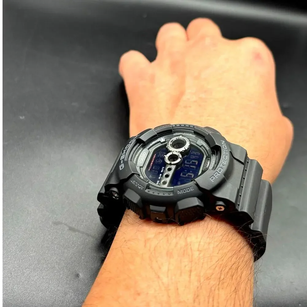 Casio G-Shock GD100-1B Black Digital High Brightness World Time 200M Watch NIB